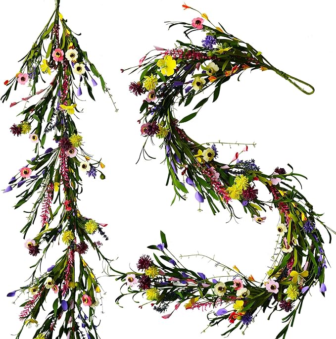 2PCS Artificial Wildflower Garland, 6FT Faux Flower Hanging Vine, Spring Summer by LVLFORLoveYourLife