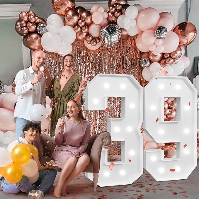 Marquee Numbers Large 39th-Birthday Decorations: 4ft Light Up Number Party - Image 7
