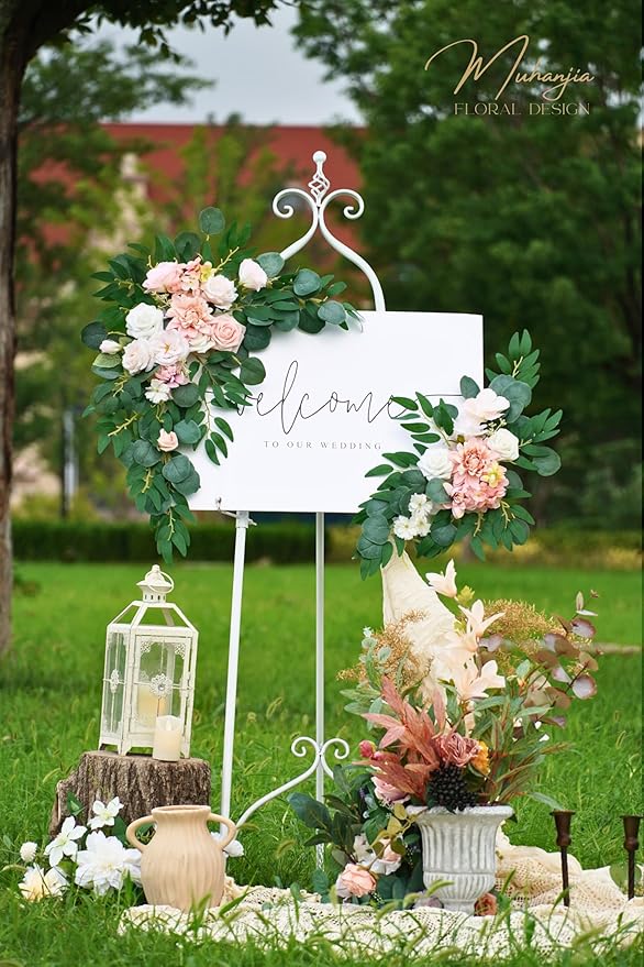 Wedding Sign Faux Flower Swag for Ceremony Party Reception Entrance Floral - Image 2