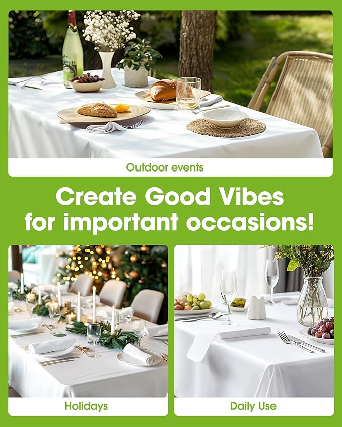 Pureegg Plastic Table Cloth Disposable 10 Pack, 54 x 156 Inch Table Cloths - Image 4
