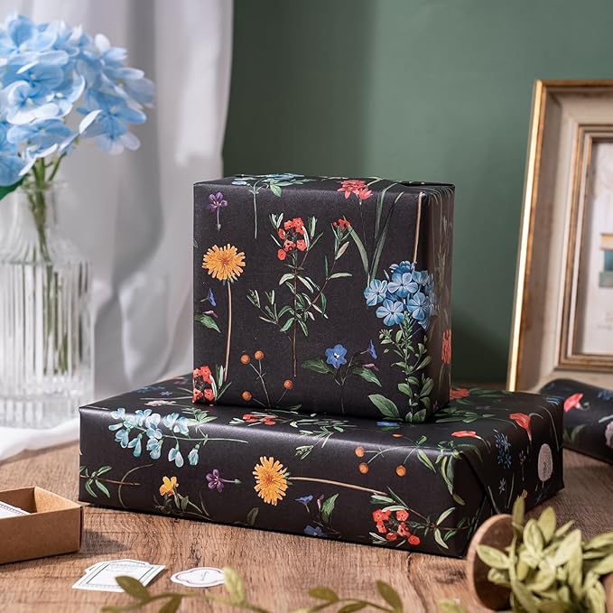WRAPAHOLIC Kraft Wildflower Wrapping Paper - Image 5
