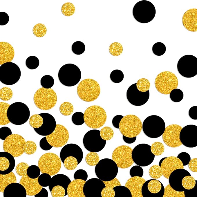 Golden Black Confetti Glitter Golden Scatter Table Decoration Surprise Paper by Letjolt