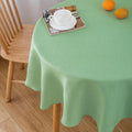 NLMUVW Light Green Round Table Cloth 48 Inch, Linen Tablecloth Rustic Farmhouse by NLMUVW