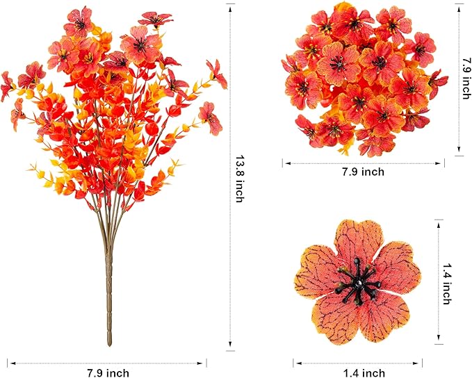 HyeFlora Artificial Fall Flowers Faux Mums - Image 5