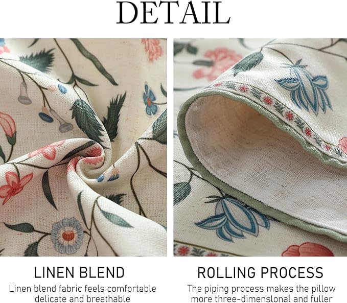 ISAENNE Designer Chinoiserie Elegant Linen Floral Table Runner 87 Inches Long - Image 5