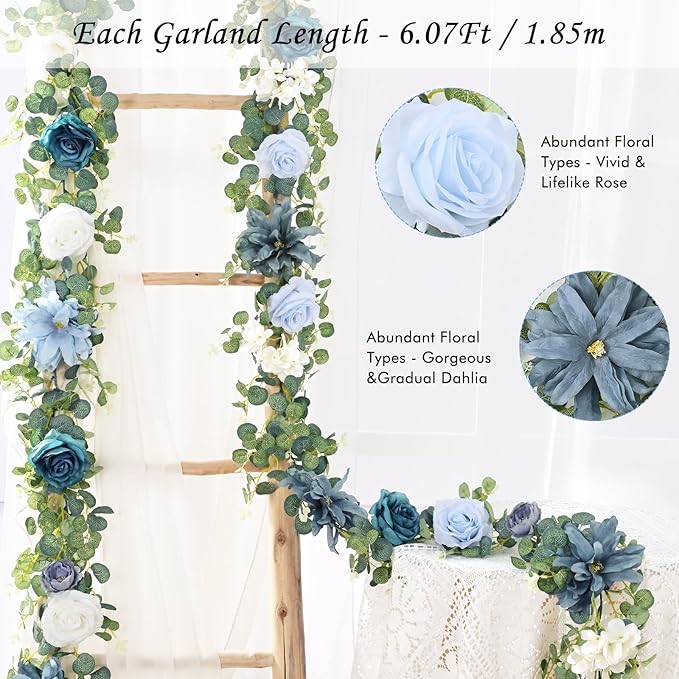 Waipfaru 2Pcs Artificial Eucalyptus Garland - Image 2