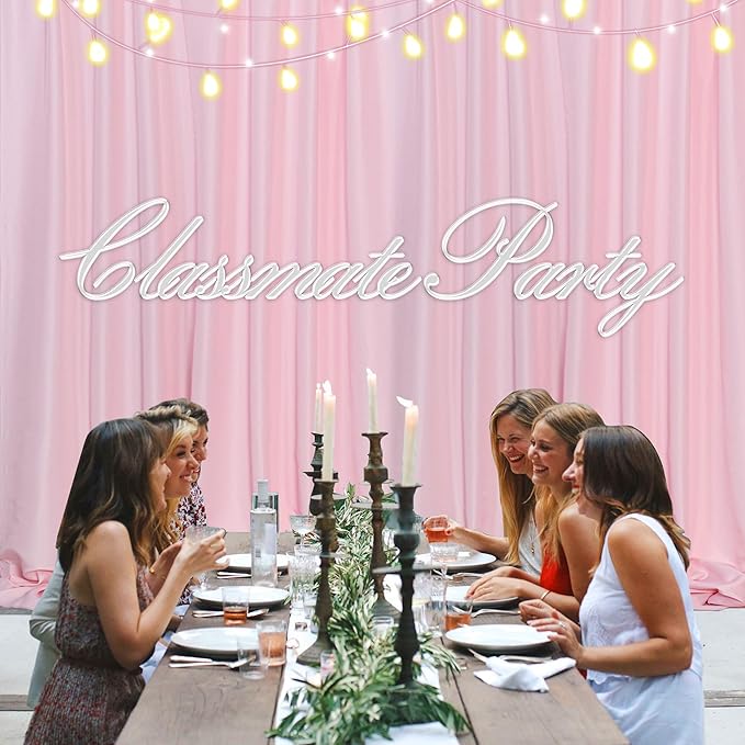 MEETSKY Pink Backdrop Curtain for Parties Rod Pocket Pink Curtains Photography - Image 6