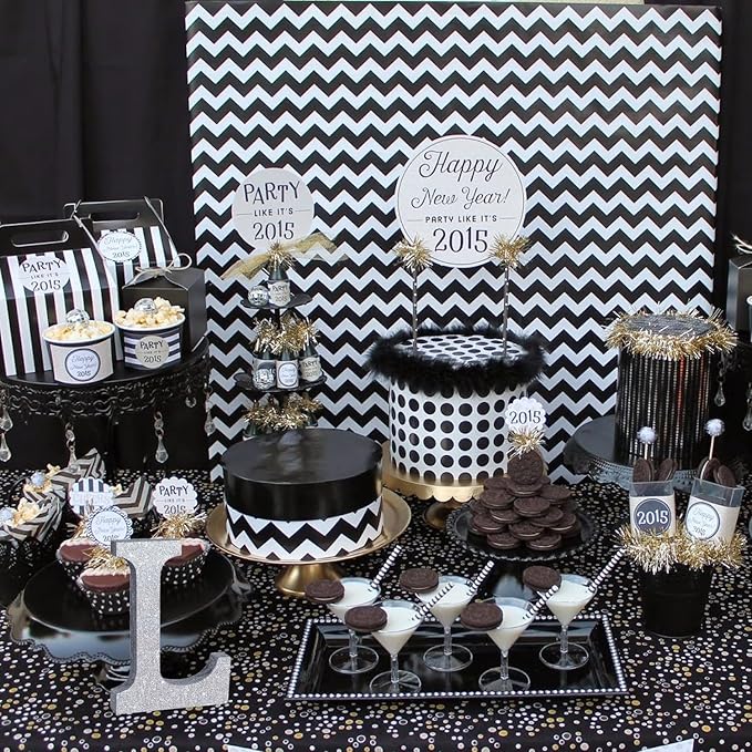 TONIFUL 8 Inch Silver Glitter Letter L Table Centerpiece A-Z Silver Birthday - Image 4