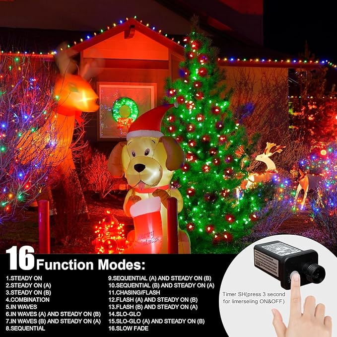 LAMPHOME 33ft Christmas Decorative Mini Lights, 100 LED Transparent Wire Fairy - Image 4