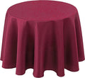 Biscaynebay Textured Fabric Christmas Round Tablecloths 70", Burgundy Water by Biscaynebay