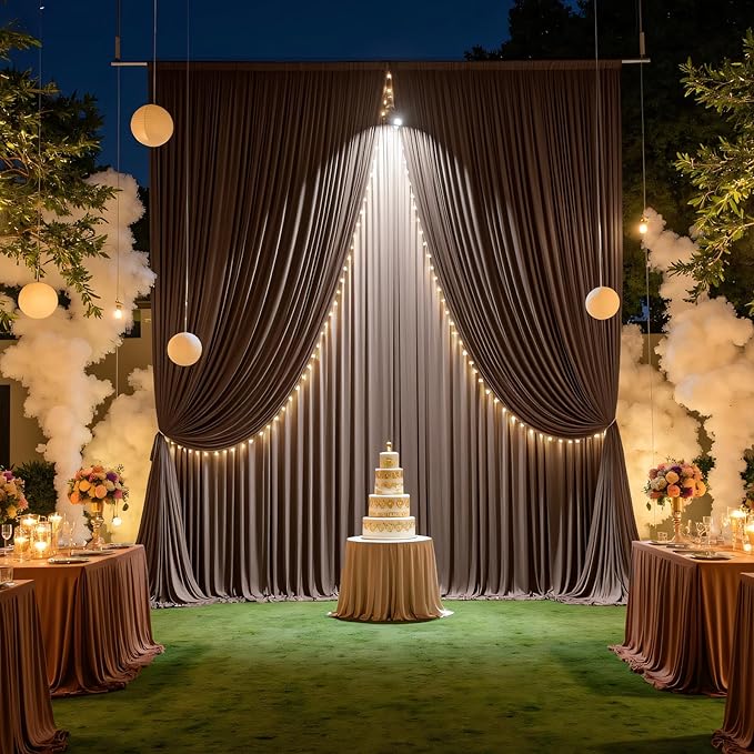 PartyVillage 20ft×15ft Brown Backdrop Curtain - Image 8