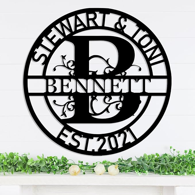 Personalized Metal Name Signs, Split Letter Monogram Wall Decor, Custom Last - Image 3