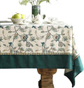 patdrea Designer Green Square Table Cloth, Vintage Floral Linen Durable by Welcometopatdrea