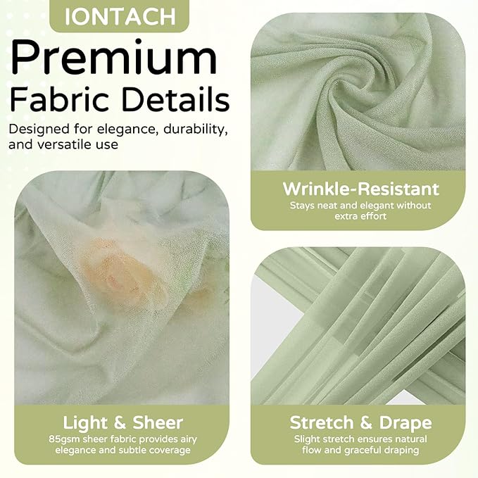 Wedding Arch Draping Fabric 29" x 19Ft Sheer Drapes - Image 4