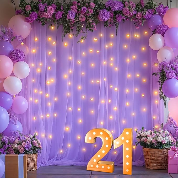 20x8ft Lavender Tulle Backdrop Curtains - Image 7