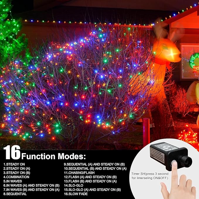 LAMPHOME 100 LED Easter String Lights, 33 FT Colorful Connectable Waterproof - Image 7