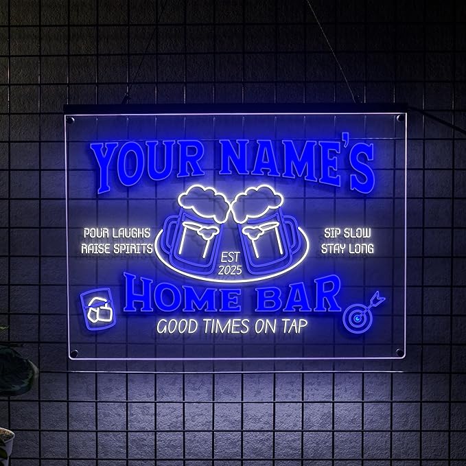 Personalized Bar Neon Sign Custom Beer Home Bar Lights Decor Acrylic Table LED by LULMicaLedSign