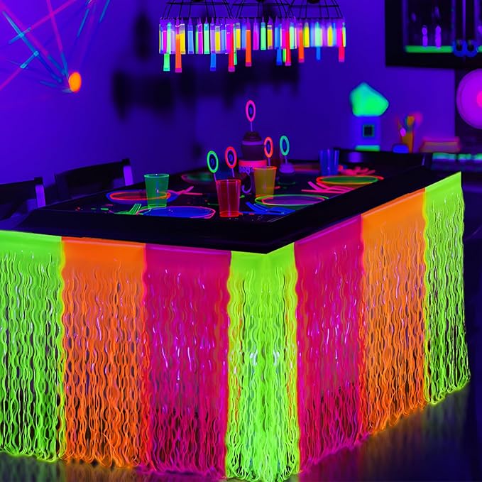 Mega-L Glow in The Dark Party Supplies, 4 Pack Neon Party Decorations - Image 2