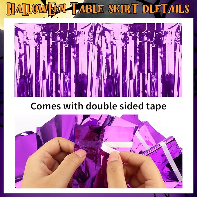 28x106 Inch Purple Sequin Tablecloth - Image 6