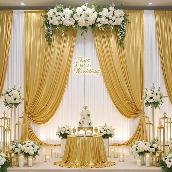 30ft x 10ft Gold Sequin Backdrop Curtain - Image 7