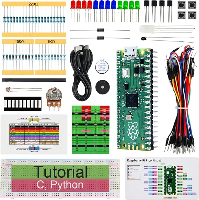 Freenove Basic Starter Kit for Raspberry Pi Pico, Dual-core Arm Cortex-M0+ by Freenove