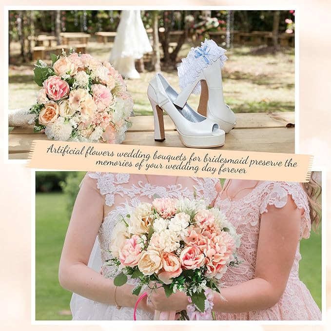 Tigeen Artificial Flowers Artificial Peonies Silk Flowers Faux Peony Fake Peony - Image 6