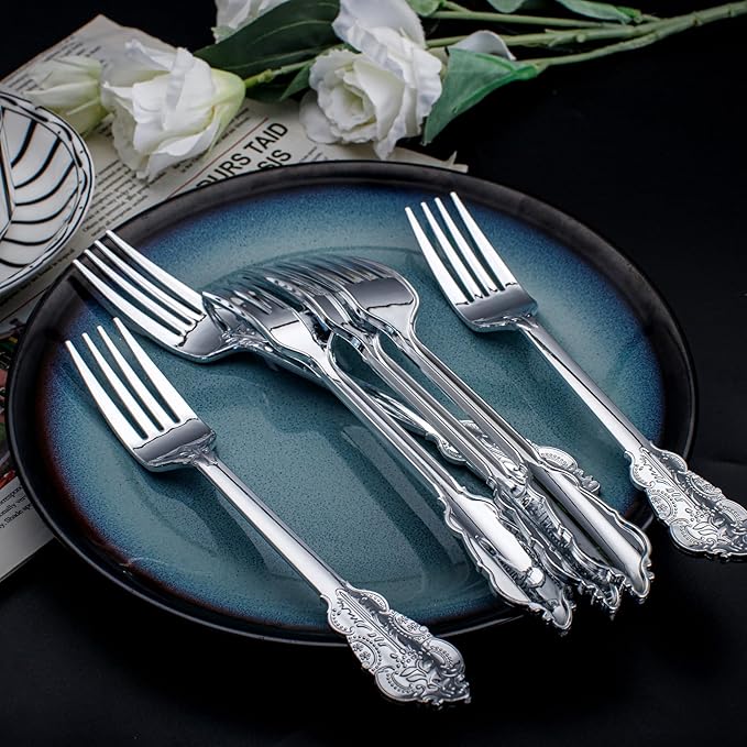 WDF 100 Piece Silver Forks Disposable - Image 7