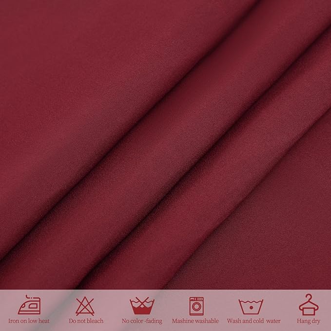 6 Pack Burgundy Tablecloths for 8ft Rectangle Tables 60 x 126 Inch - Image 3