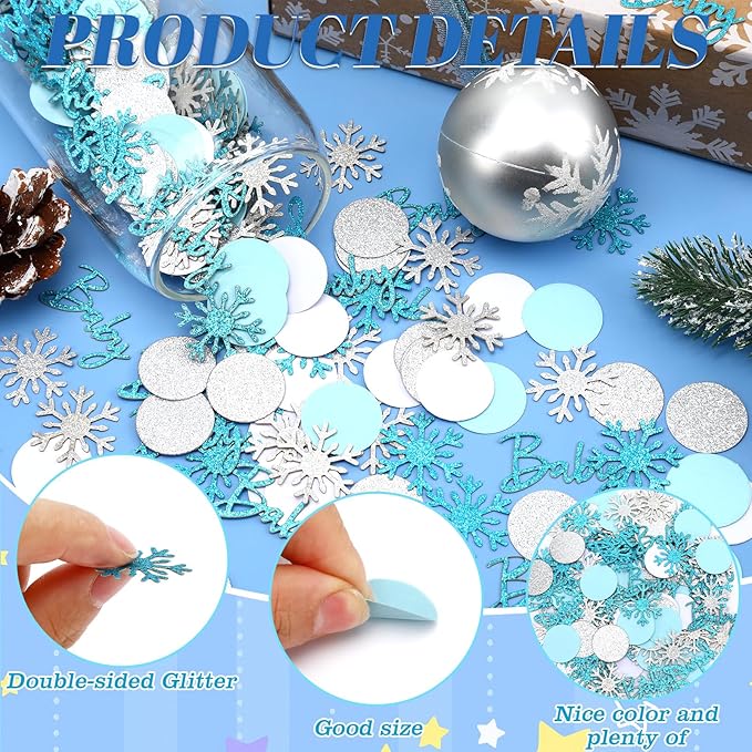 MARFOREVER Winter Baby Shower Table Confetti - Image 3