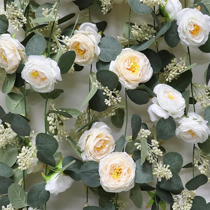 MAKHOT 2PCS Eucalyptus Garland, 6.6Ft Artificial Greenery Garlands Flower Decor - Image 2