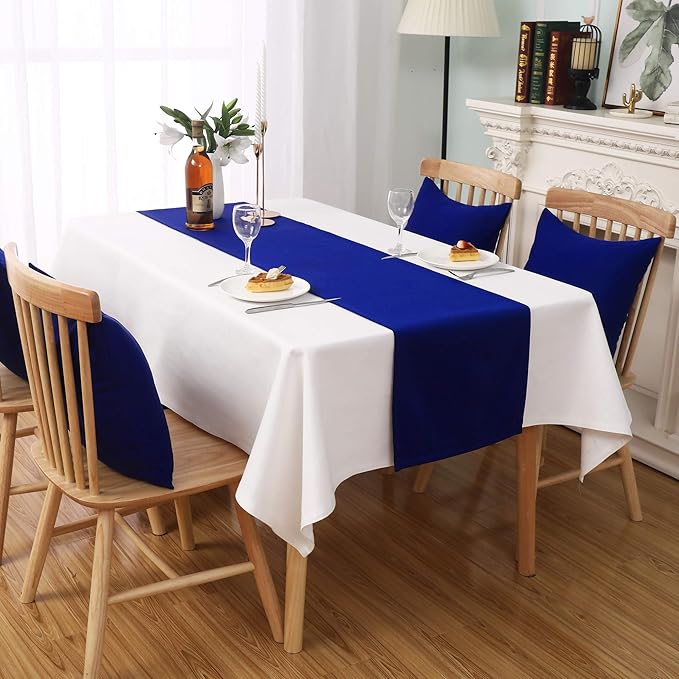 2 PCS Royal Blue Table Runner 14x72 Inch Long Coublt Blue Color Thick Polyester - Image 6