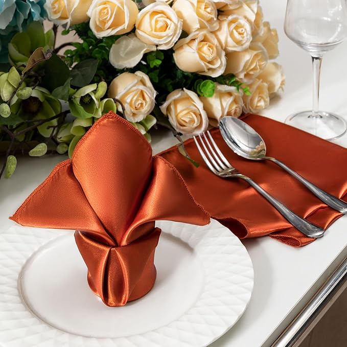 36 Pack Square Satin Dinner Napkins, 16x16 Inches Silky Soft Smooth Table Cloth - Image 6