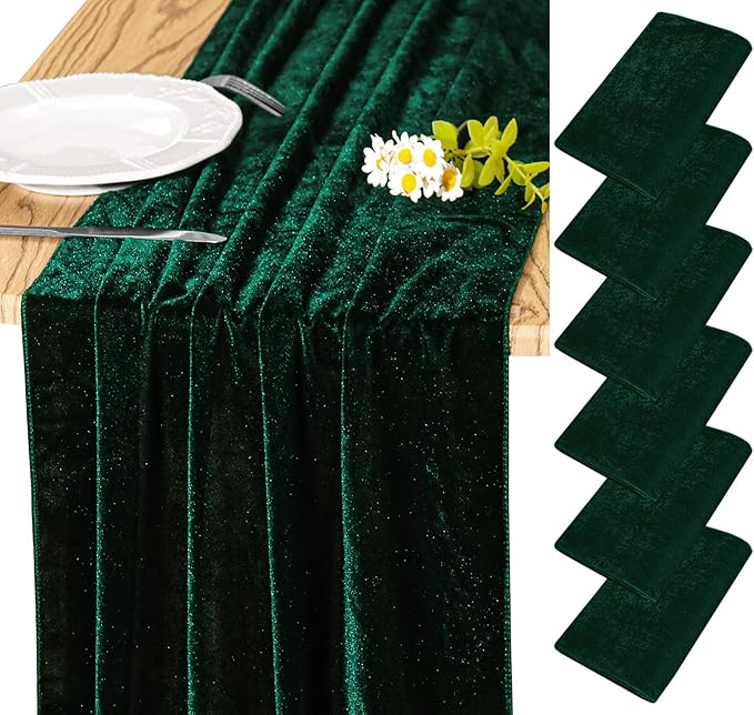 Velvet Table Runner 20 x 120 Inches 10ft Luxurious Thick Soft Velvet Christmas by JALANCY