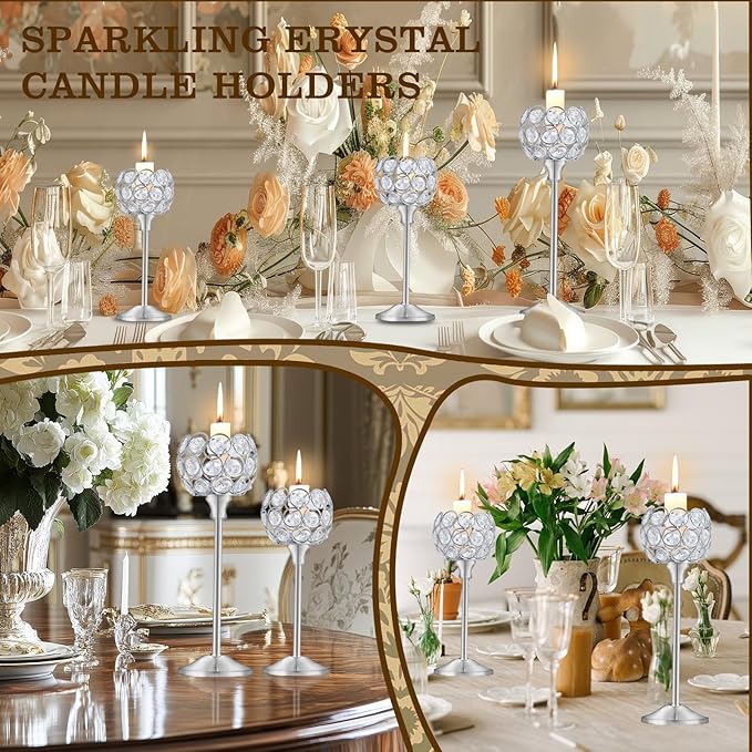Crystal Candle Holders Set of 16 - Image 5
