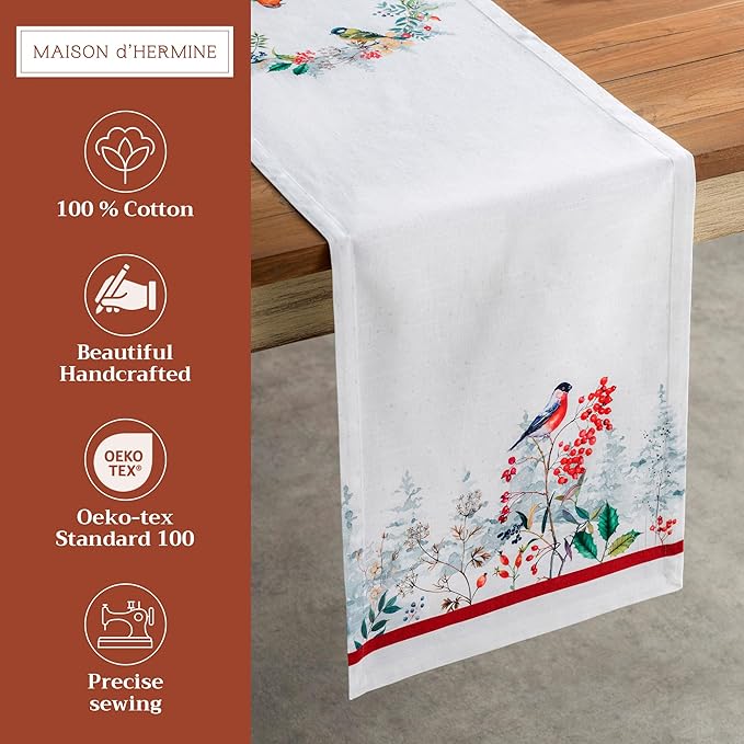 Maison d' Hermine Table Runner 100% Cotton Single Layer Table Runners 72 inches - Image 2