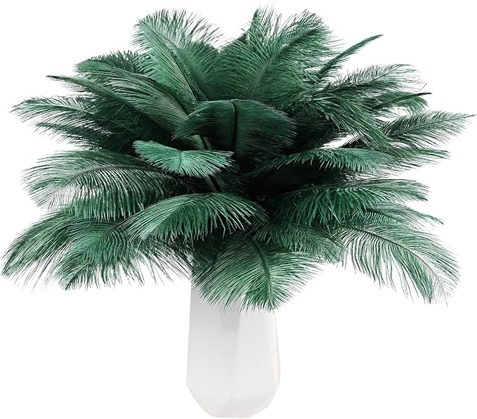 THARAHT Blackish Green Ostrich Feathers 12pcs Natural Bulk 8-10Inch 20cm-25cm by THARAHT