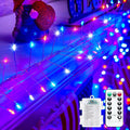 4th of July Decorations Red White and Blue Fairy Lights Battery Operated by Minetom
