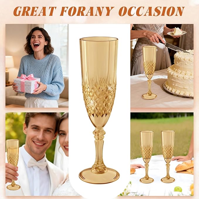 Plastic Champagne Flutes, for Weddings Bachelor Parties Toasting and Events - Image 5