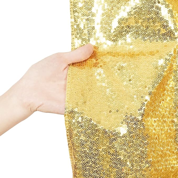 Poise3EHome 6Ft x 8Ft Gold Sequin Backdrop, Glitter Thick Satin Background - Image 5
