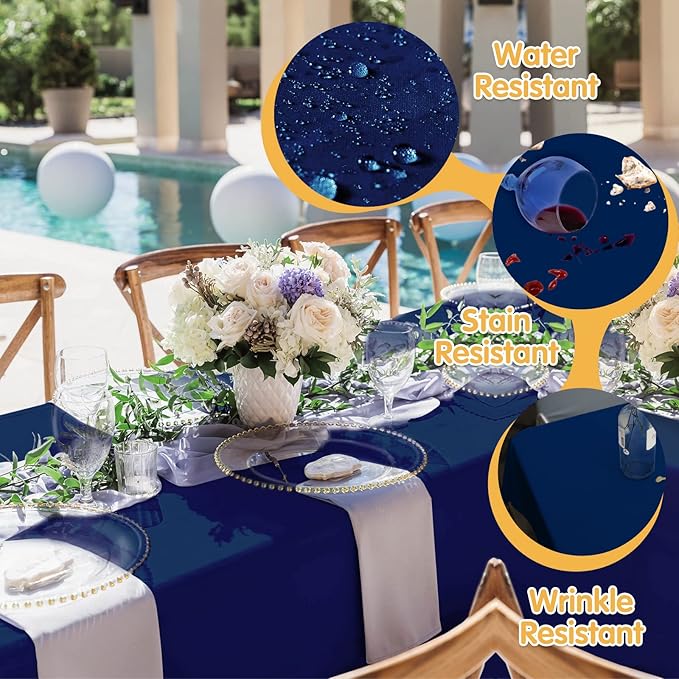 BRILLMAX 8 Pack Navy Blue Tablecloths - Image 3