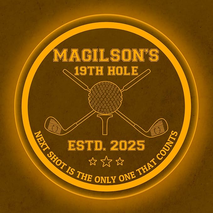 Custom Golf LED Bar Sign – Personalized Color Changing Acrylic Wall Decor - Image 2