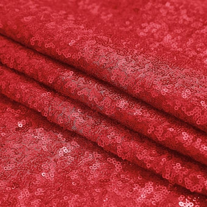 Sugargirl Red Sequin Backdrop Curtain 4 Panels 2FTx8FT Glitter Red Background - Image 9