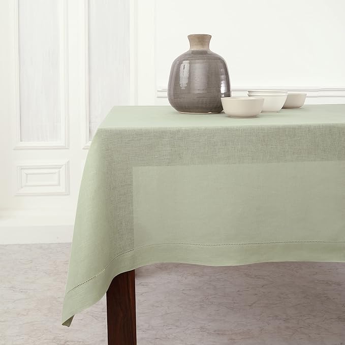 Solino Home Linen Sage Green Tablecloth 60 x 132 Inch by SolinoHome