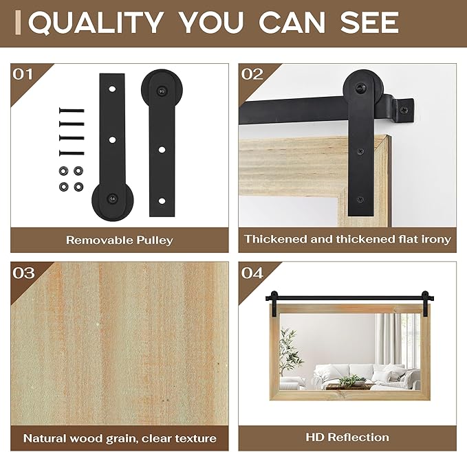 COGOOD Farmhouse Barn Door Mirror - Image 5
