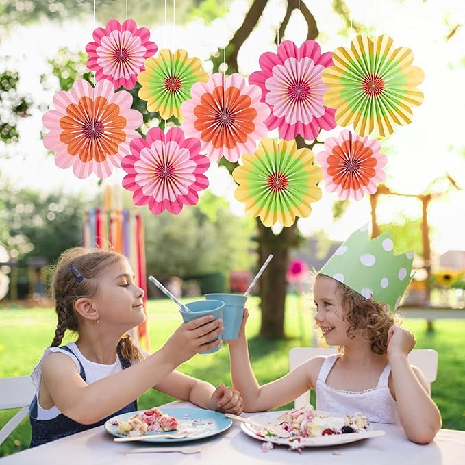 Easy Joy Paper Decorations Hanging Flower Fans - Image 4