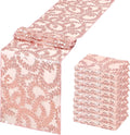 Rose Gold Flower Table Runners 10 Pieces 12x72 Inches Sequin Glitter Table by SoarDream