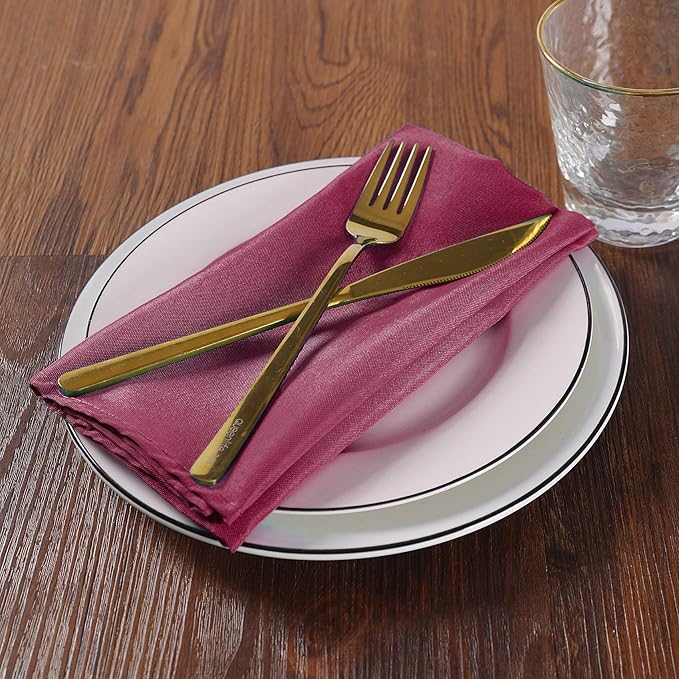Cloth Napkins 20x20 inch Washable Polyester Dinner Napkins Soft Table Napkins - Image 6
