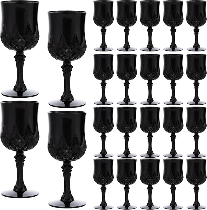 JLYLOL Plastic Vintage Wine Glasses 7OZ Plastic Goblets Vintage Drinking by JLYLOL