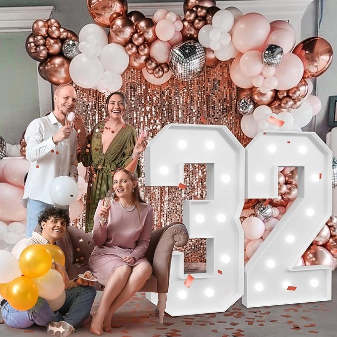 Marquee Numbers Large 32nd-Birthday Decorations: 4ft Light Up Number Party - Image 7