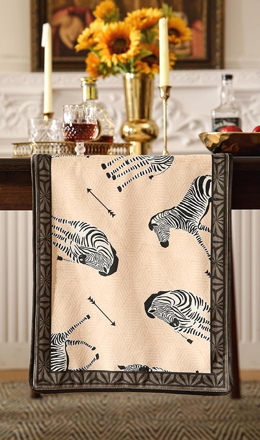 patdrea Designer Elegant Wild Animals Velvet Table Runner, Decoration - Image 6